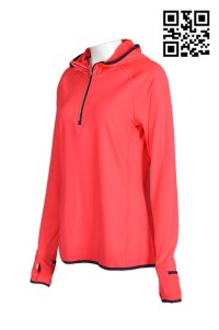 W182 online ordering ladies' sports wearing clothing tailor made professional reflective assorted color zipper sports wear cross fingers hole uniform company